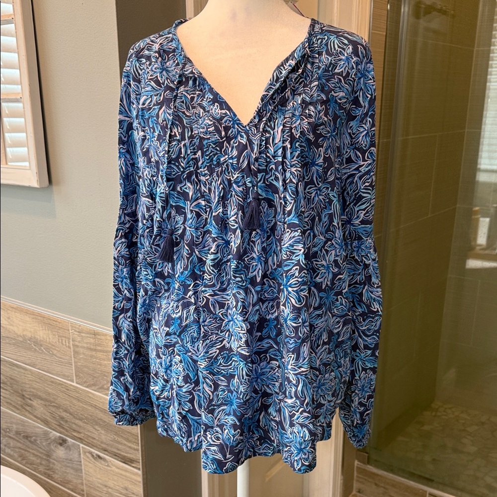 Stella Parker Long Sleeve Floral‎ Top Size Large NWT - Picture 2 of 10
